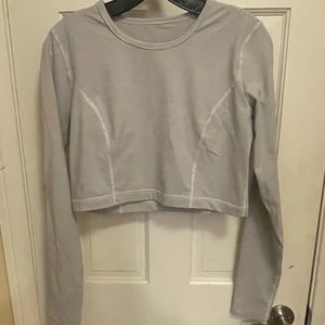 Lululemon grey striped crop top